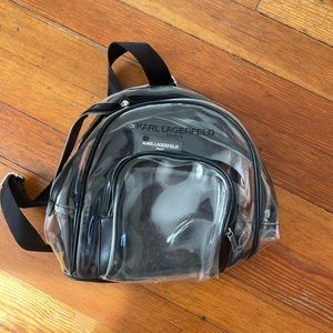 Karl Lagerfeld Mini Backpack in Clear/Translucent